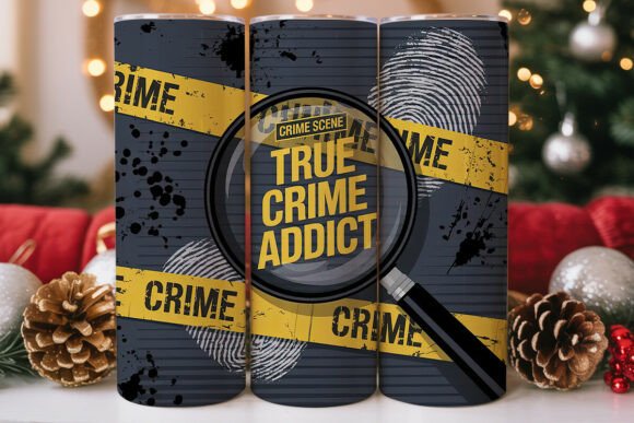 True Crime Addict Tumbler 20oz 30oz Fast Shipping Gift Idea Serial Killer Crime Scene Police Tape