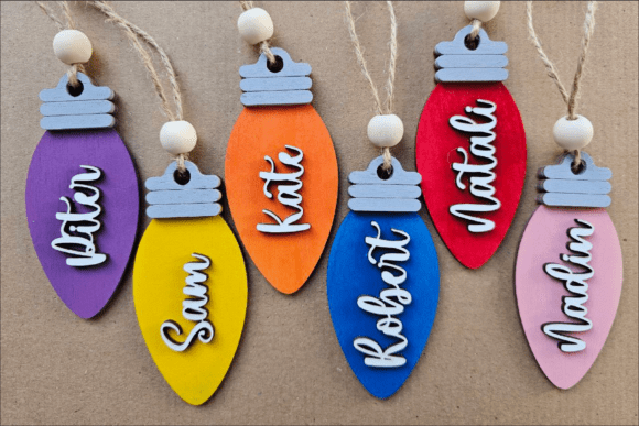 Personalized Christmas Light Bulb Ornament