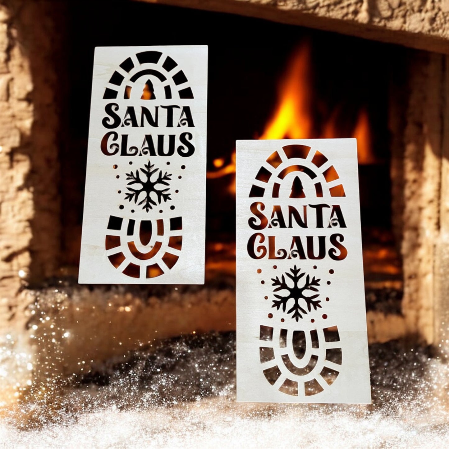 Reusable Christmas Footprint Stencils | Santa Shoe Print | Elf Shoe Print | Reindeer Footprints