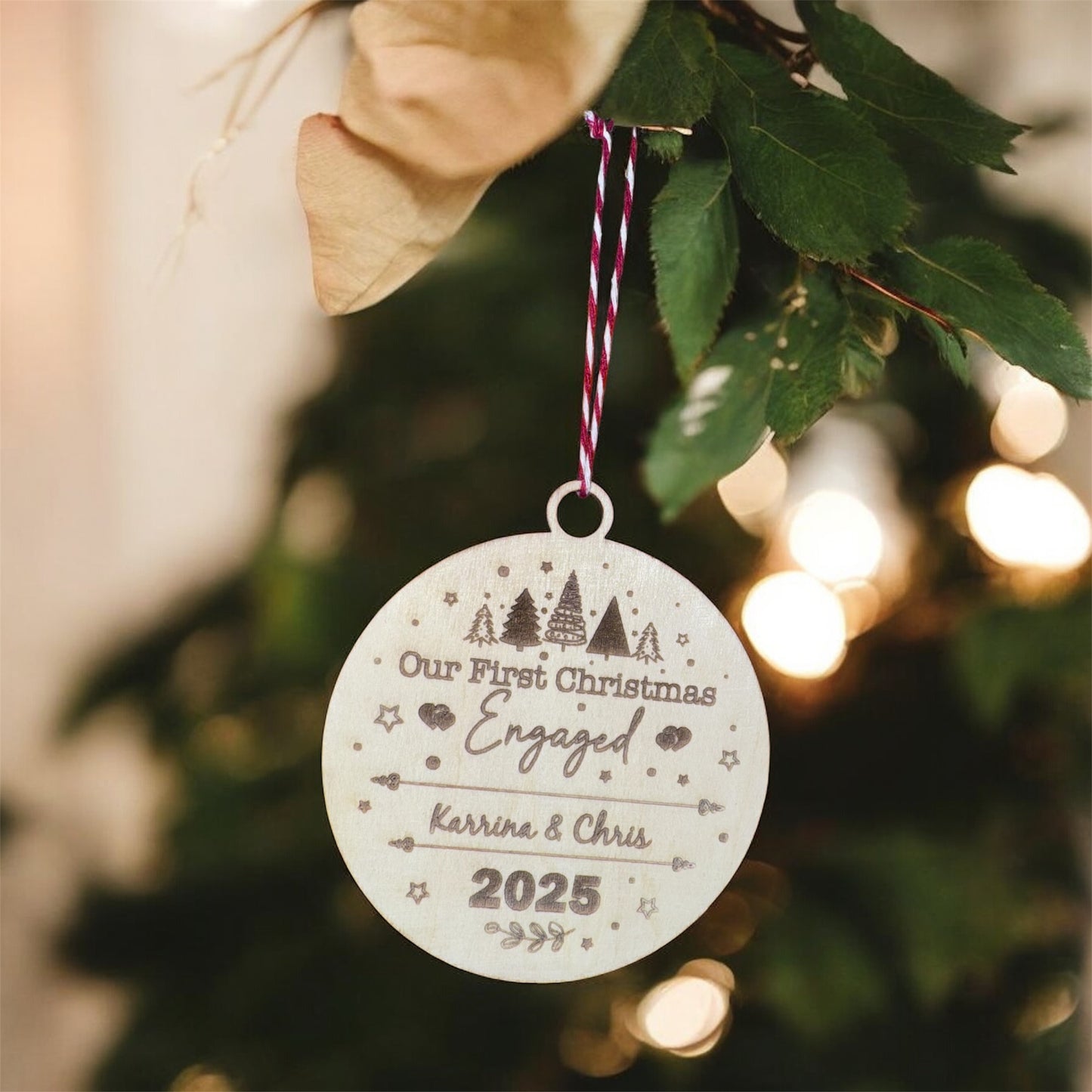 Personalized Engagement Ornament - Engraved