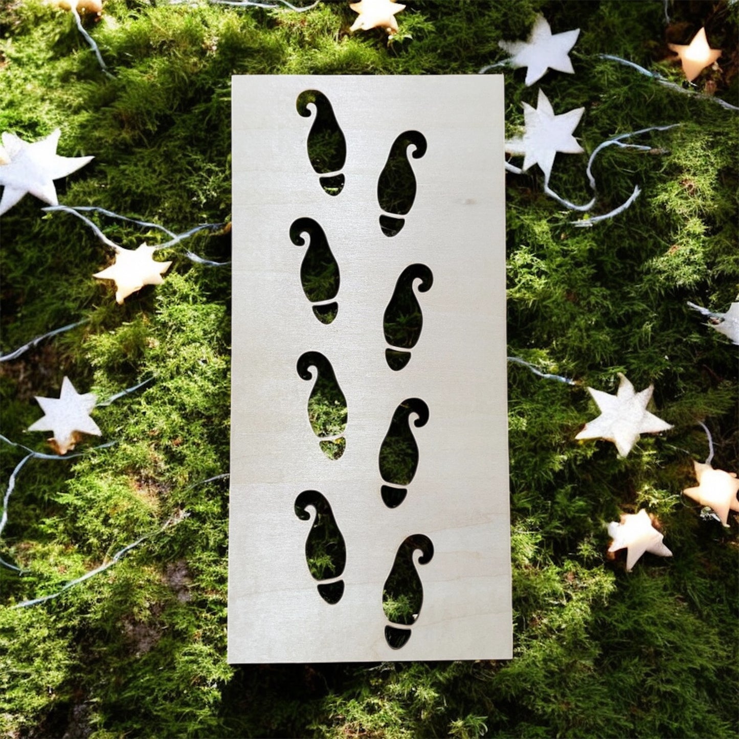 Reusable Christmas Footprint Stencils | Santa Shoe Print | Elf Shoe Print | Reindeer Footprints