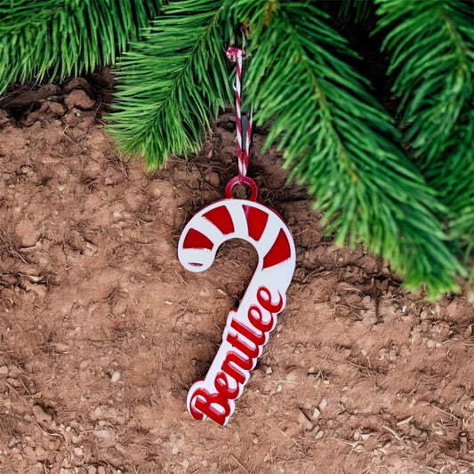 Personalized Acrylic Candy Cane Ornament