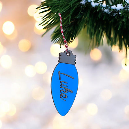 Personalized Christmas Light Bulb Ornament