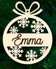 Snowflake Christmas Tree Ornament With Custom Name - Laser Cut & Engraved