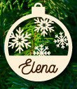 Snowflake Christmas Tree Ornament With Custom Name - Laser Cut & Engraved